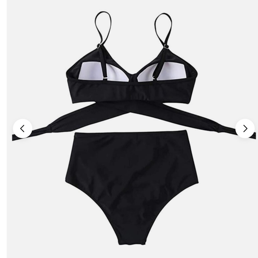 Women Cross Wrap Halter Bikini Set High Waisted Push Up Two Piece Swimsuits - Picture 4 of 4
